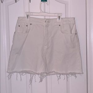 UO white denim skirt